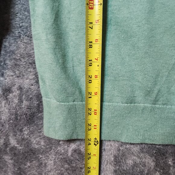 J Crew Women's Sweatshirt Green Medium Crew Neck Balloon Long Sleeve Cashmere - Picture 7 of 8